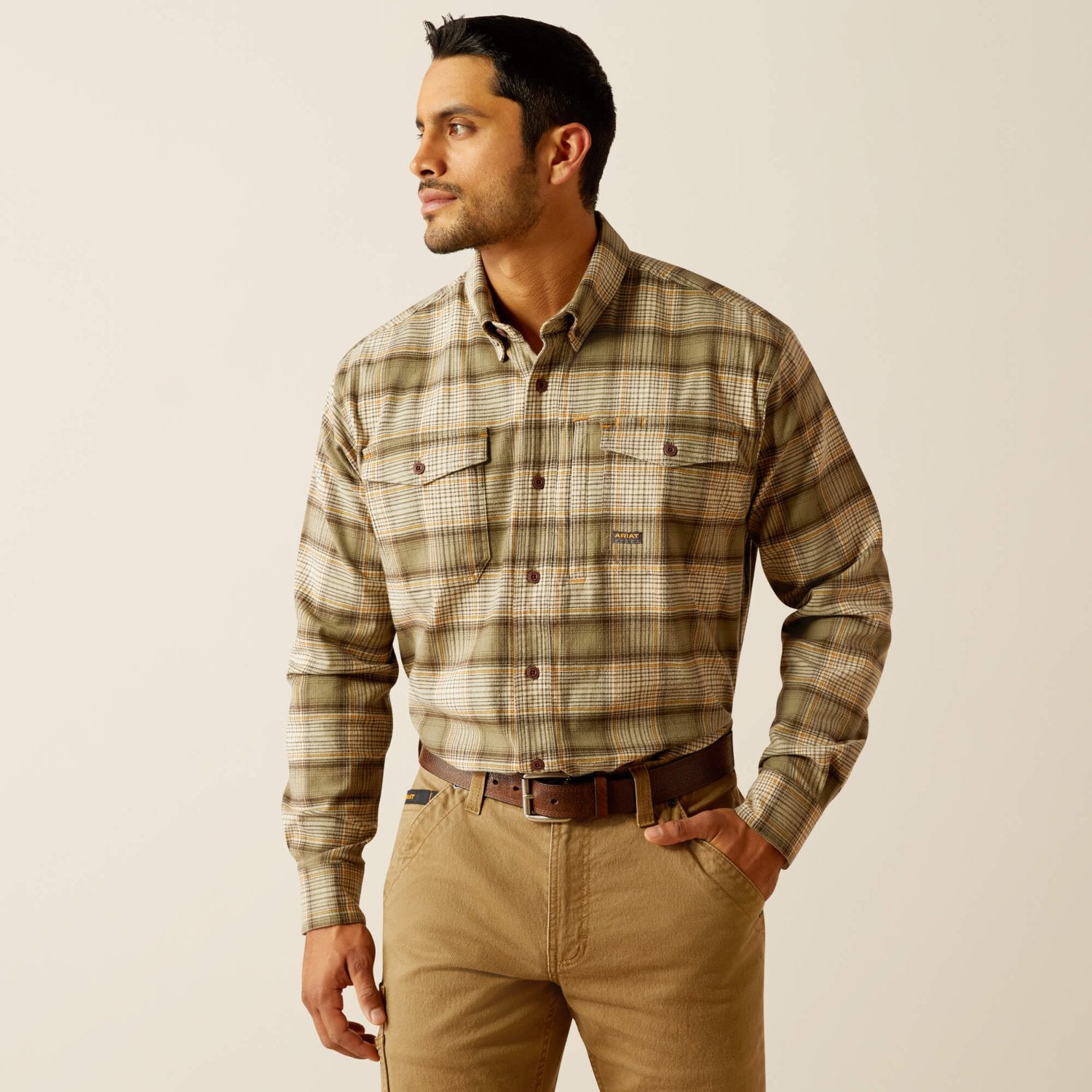 Ariat Men's Rebar Flannel DuraStretch Button-Down Work Shirt - Work World - Workwear, Work Boots, Safety Gear