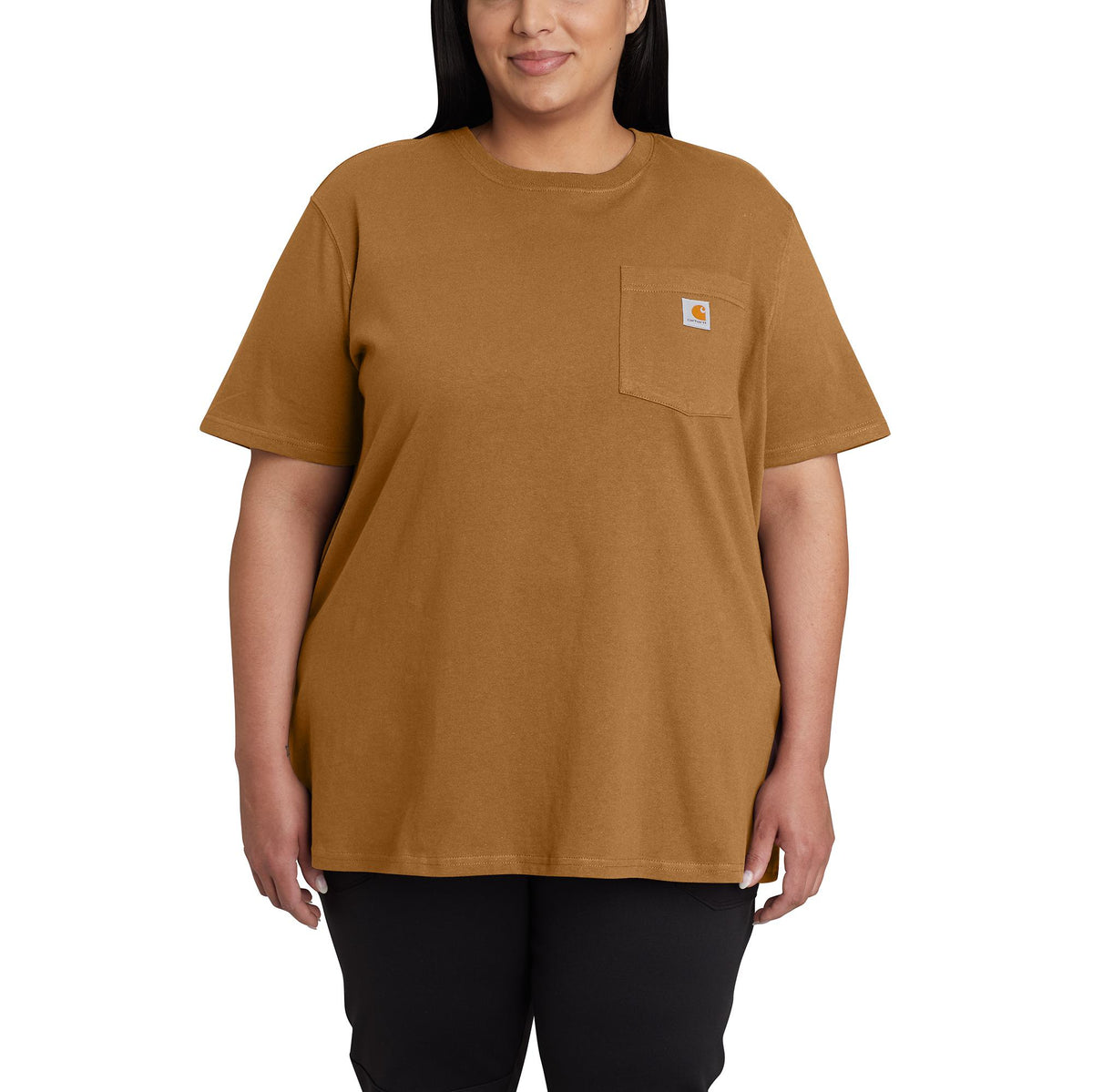Carhartt Women&#39;s Short Sleeve Pocket T-Shirt_Carhartt Brown - Work World - Workwear, Work Boots, Safety Gear