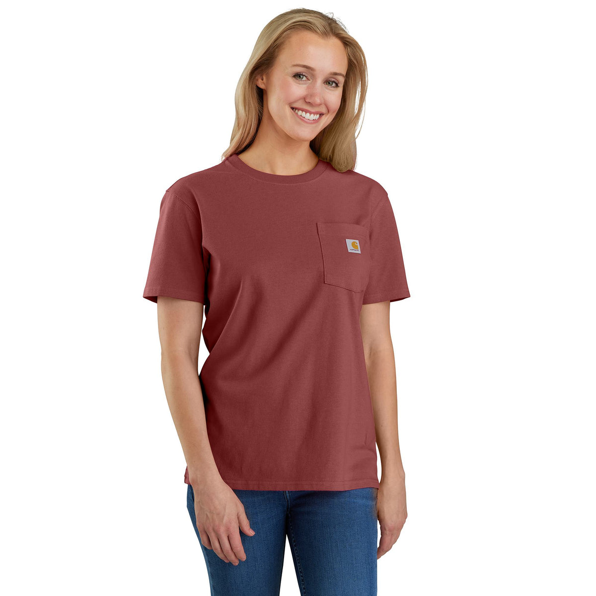 Carhartt Women&#39;s Short Sleeve Pocket T-Shirt_Barnwood - Work World - Workwear, Work Boots, Safety Gear