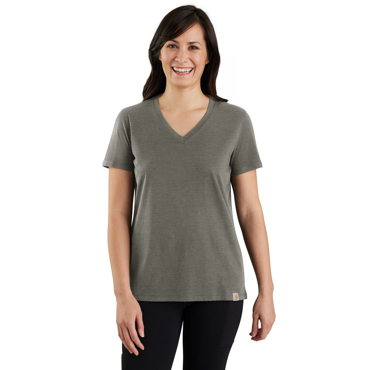 Carhartt Women&#39;s TENCEL Relaxed Fit Short Sleeve V-Neck T-Shirt - Work World - Workwear, Work Boots, Safety Gear