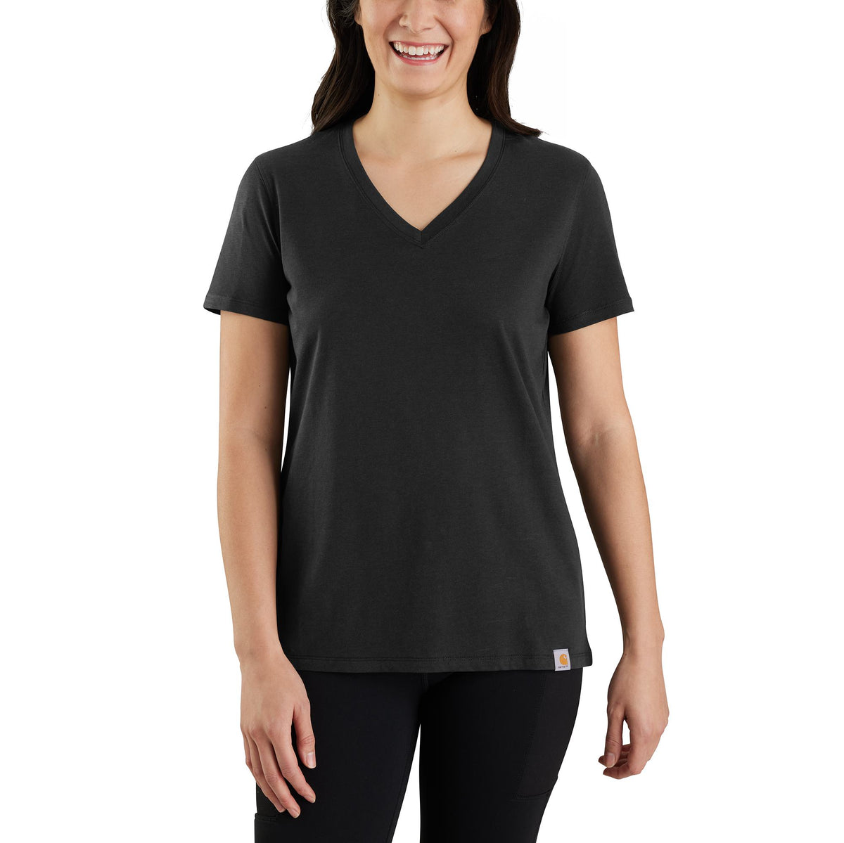 Carhartt Women&#39;s TENCEL Relaxed Fit Short Sleeve V-Neck T-Shirt - Work World - Workwear, Work Boots, Safety Gear