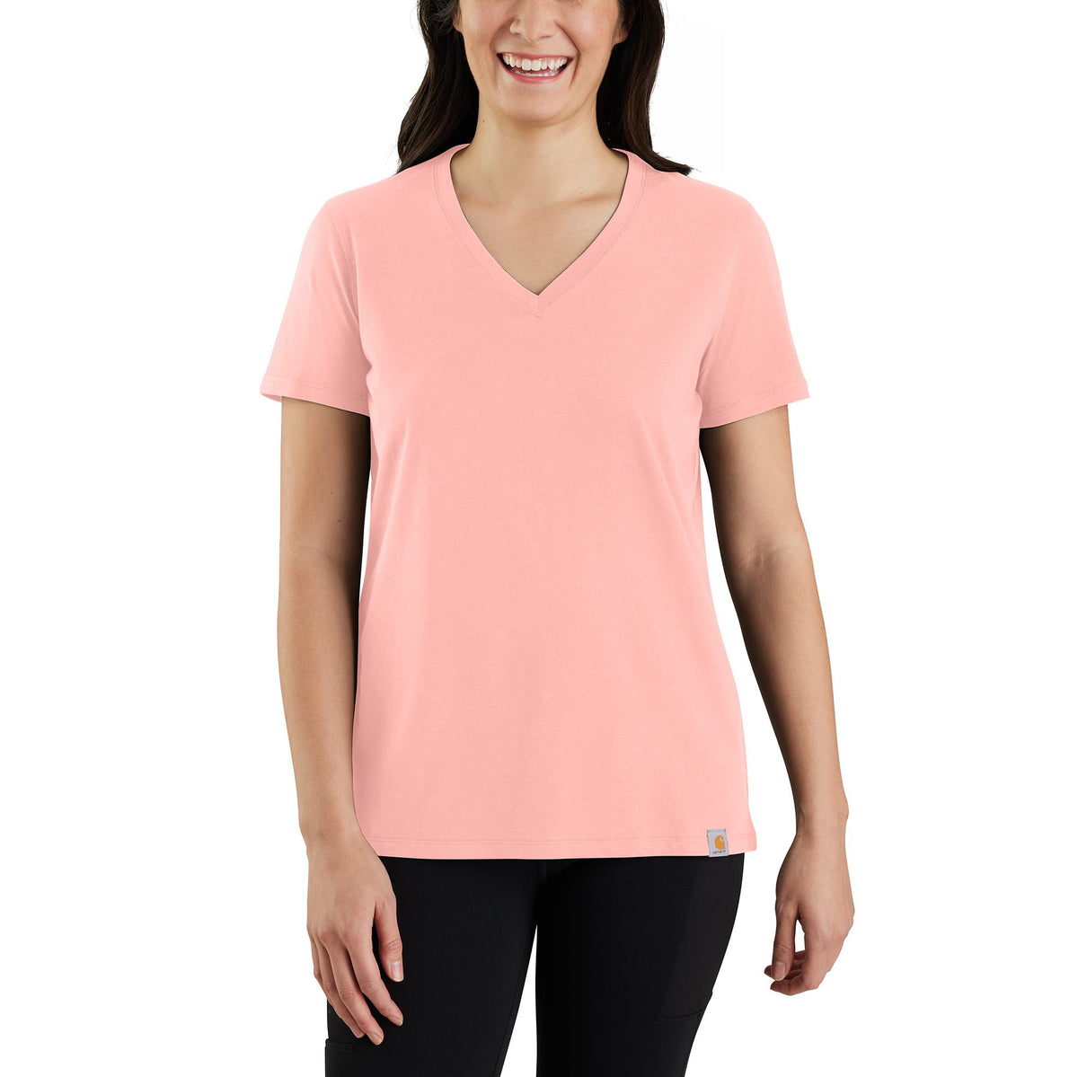 Carhartt Women&#39;s TENCEL Relaxed Fit Short Sleeve V-Neck T-Shirt - Work World - Workwear, Work Boots, Safety Gear