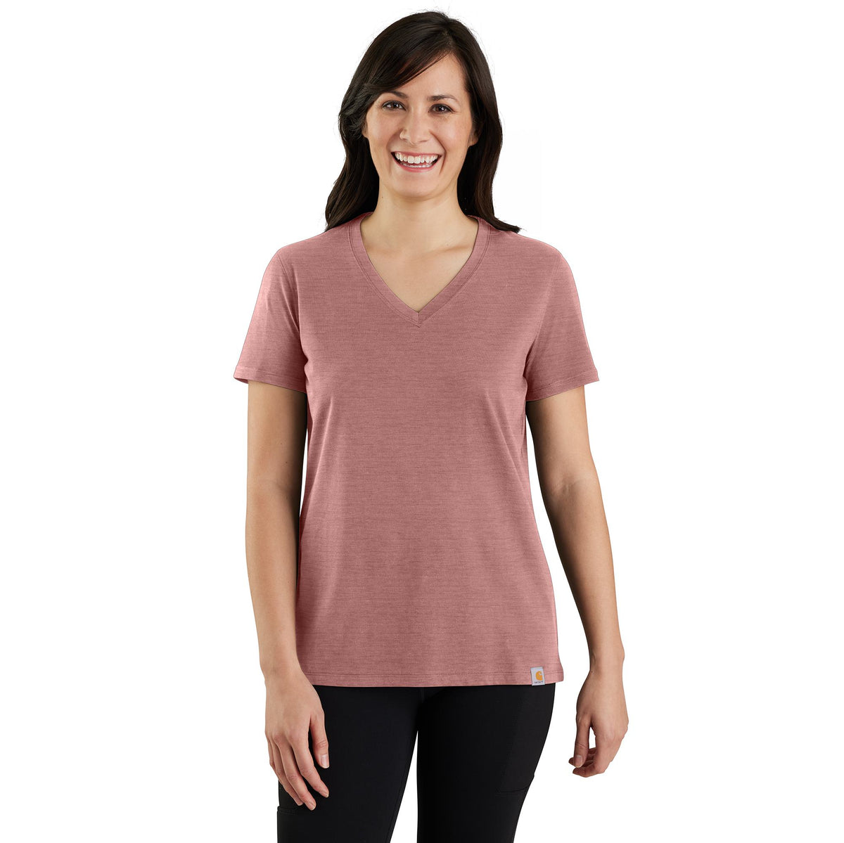 Carhartt Women&#39;s TENCEL Relaxed Fit Short Sleeve V-Neck T-Shirt - Work World - Workwear, Work Boots, Safety Gear