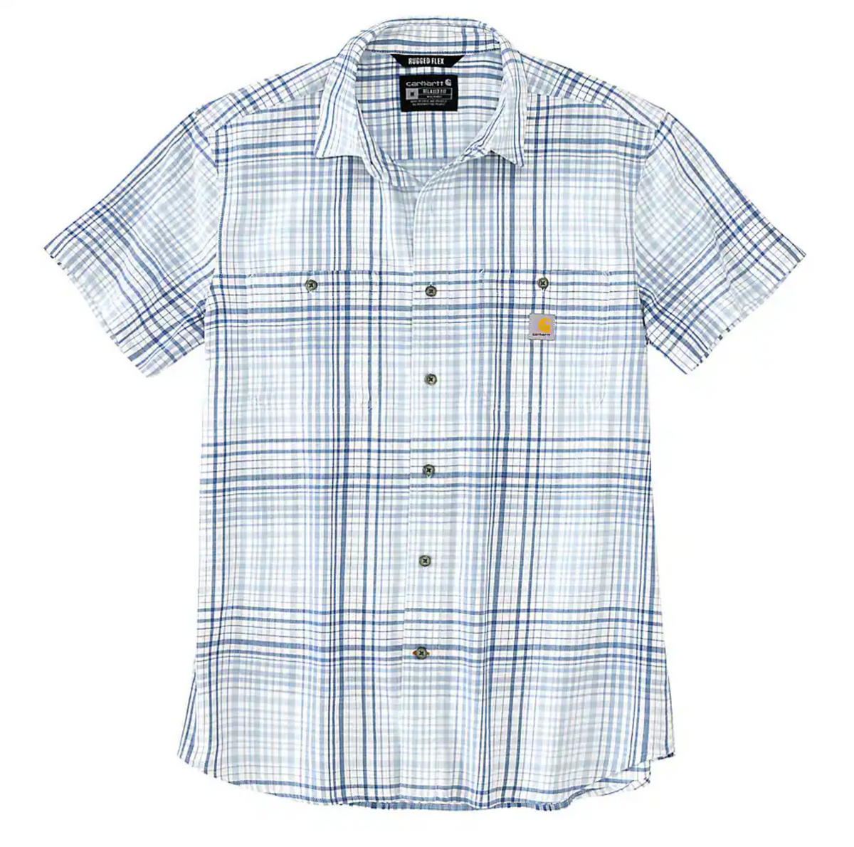 Carhartt Men&#39;s Rugged Flex Lightweight Button-Down Short Sleeve Plaid Shirt - Work World - Workwear, Work Boots, Safety Gear