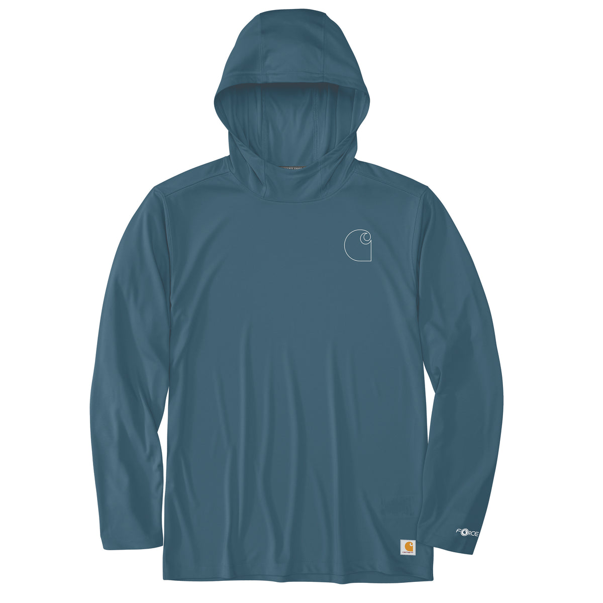 Carhartt Men&#39;s Force Sun Defender Hooded Logo Long Sleeve T-Shirt - Work World - Workwear, Work Boots, Safety Gear