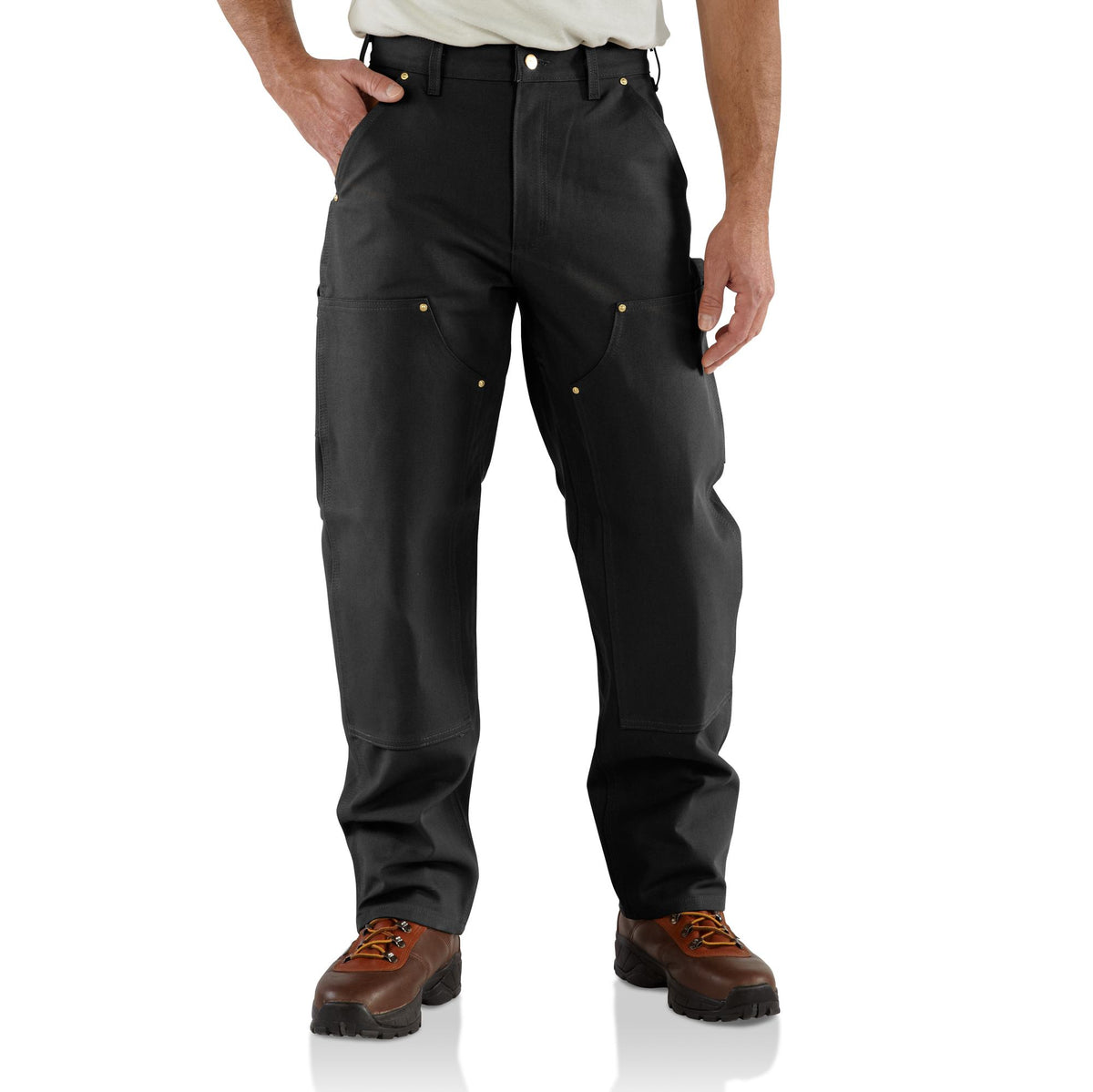 Carhartt Men&#39;s Loose Fit Firm Duck Double-Front Utility Work Pant_Black - Work World - Workwear, Work Boots, Safety Gear