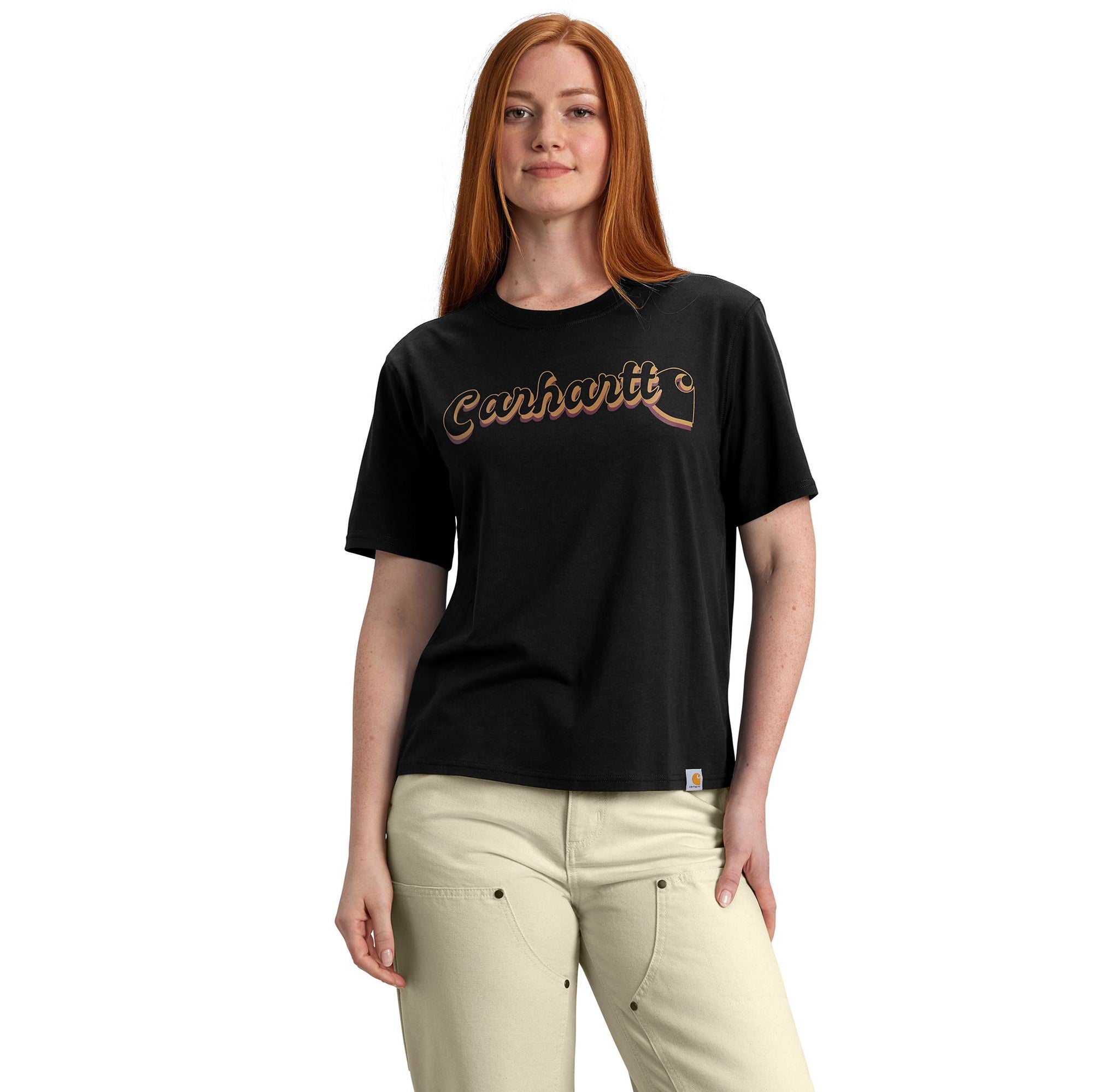 Carhartt Women's Tencel™ Script Graphic Loose Fit Short Sleeve T-Shirt - Work World - Workwear, Work Boots, Safety Gear