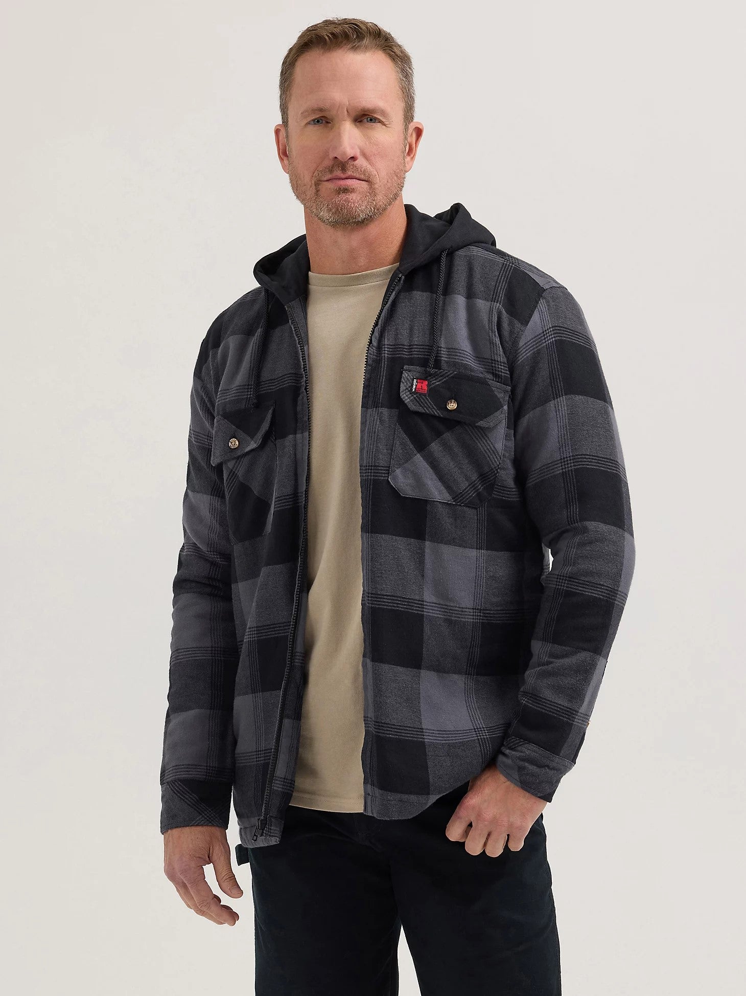 Wrangler RIGGS Men's Relaxed Fit Hooded Full-Zip Flannel Work Jacket - Work World - Workwear, Work Boots, Safety Gear