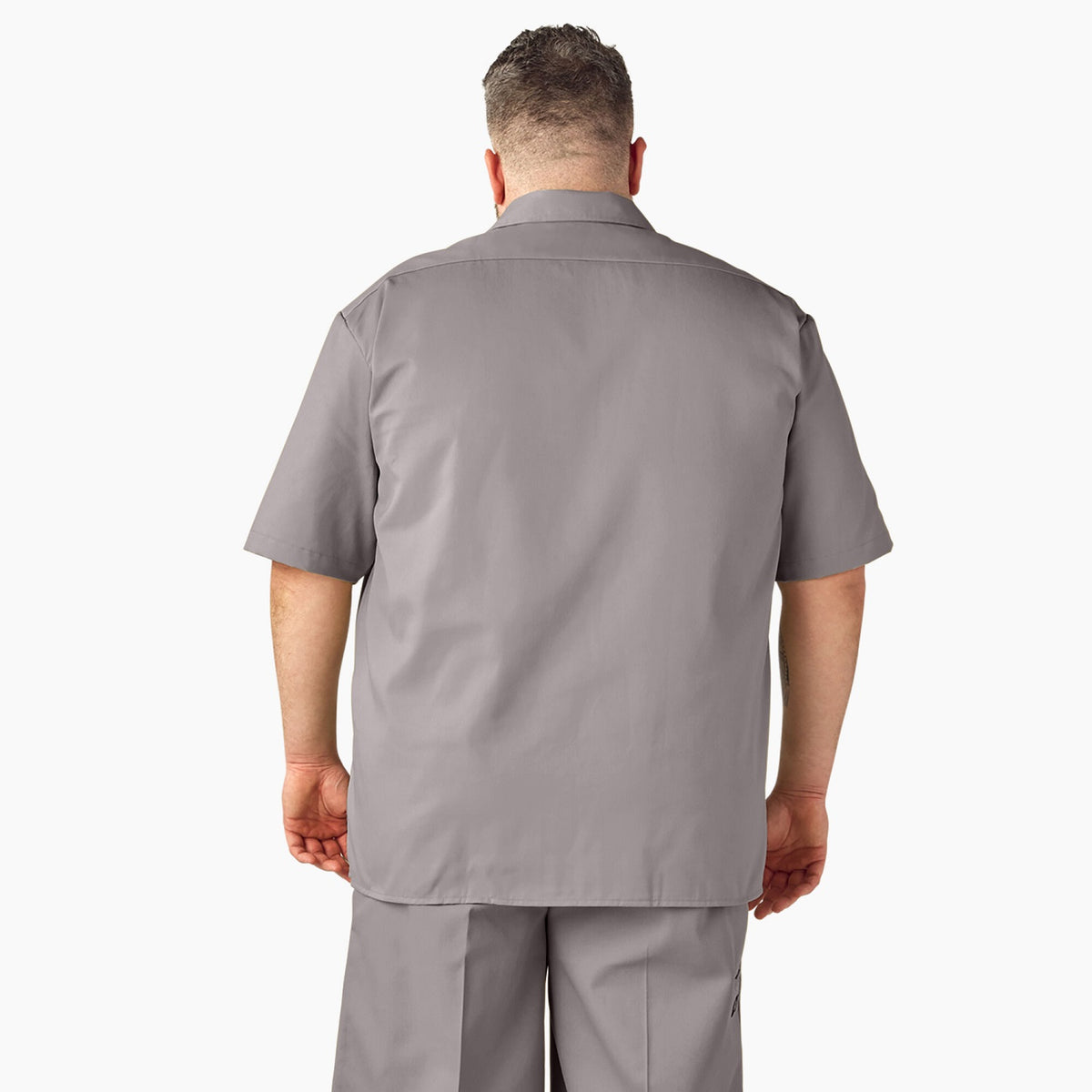 Dickies Men&#39;s Short Sleeve Work Shirt_Silver - KEEP OFFLINE, PFAS - Work World - Workwear, Work Boots, Safety Gear