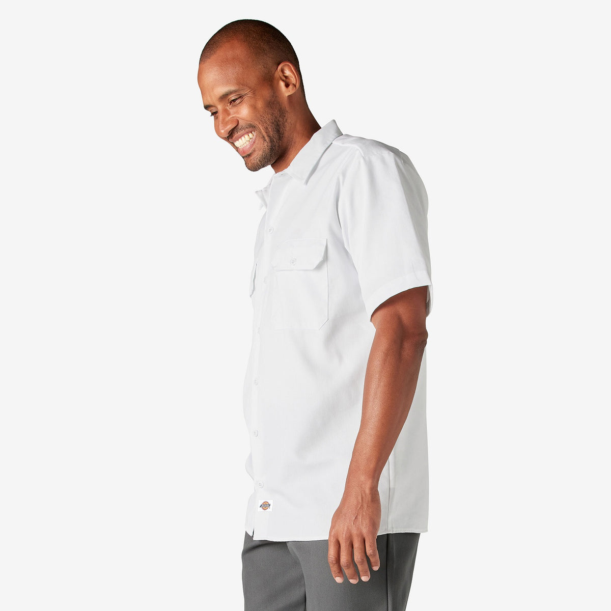 Dickies Men&#39;s Short Sleeve Work Shirt_White - KEEP OFFLINE, PFAS - Work World - Workwear, Work Boots, Safety Gear