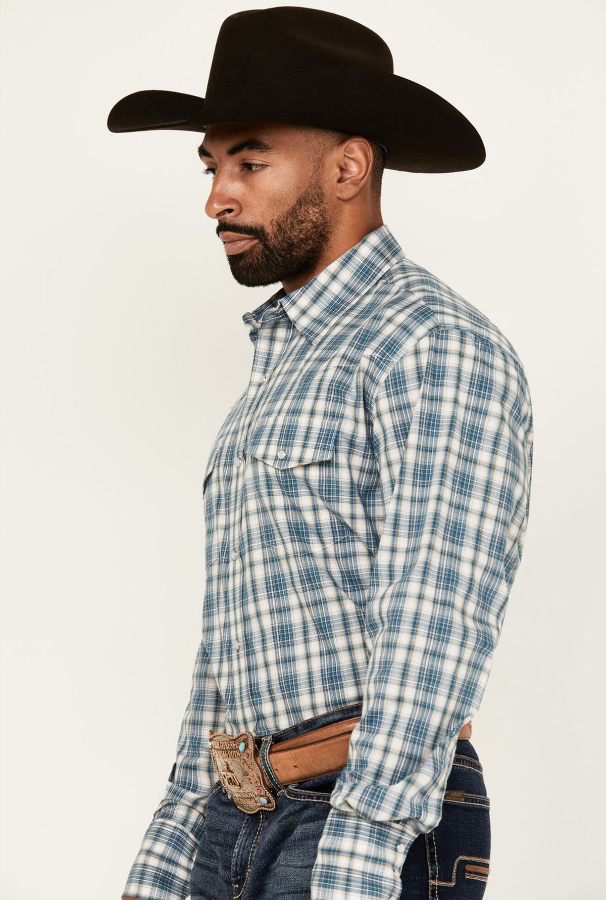 Wrangler Men&#39;s Wrinkle Resist Snap-Up Plaid Long Sleeve Work Shirt - Work World - Workwear, Work Boots, Safety Gear