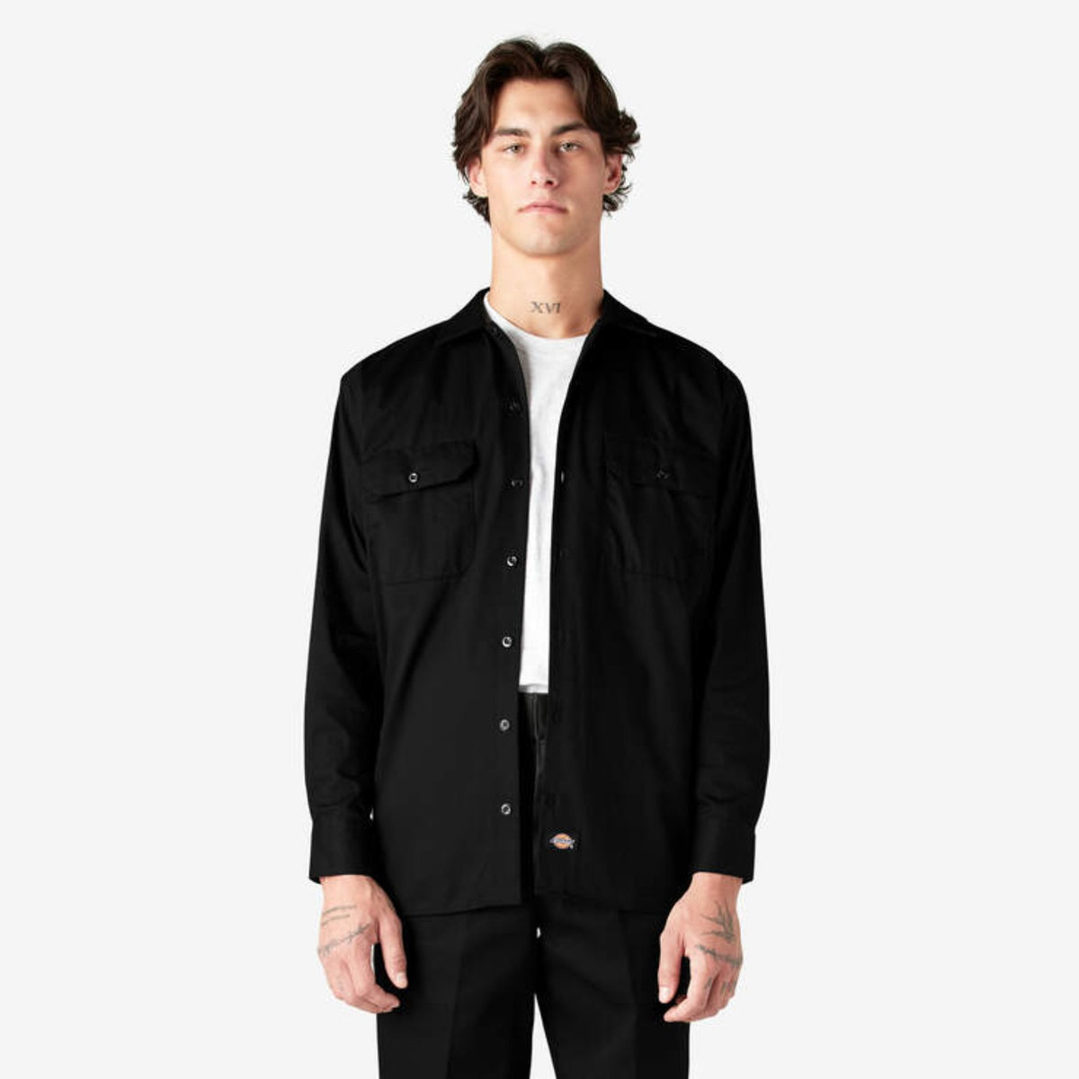 Dickies Men&#39;s Button-Down Chest Pocket Long Sleeve Work Shirt - Work World - Workwear, Work Boots, Safety Gear