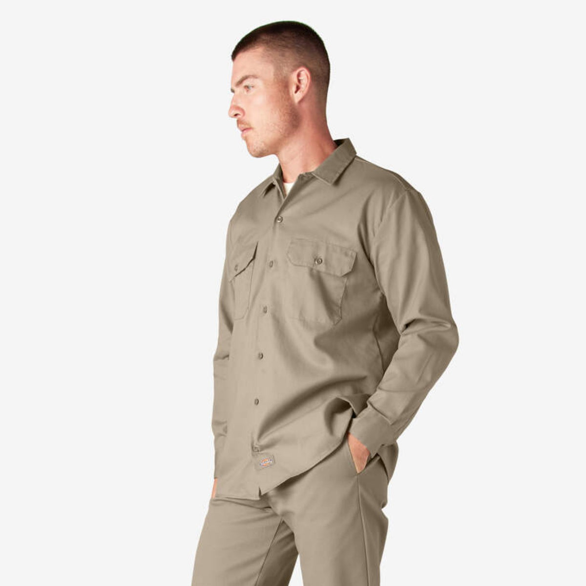 Dickies Men&#39;s Button-Down Chest Pocket Long Sleeve Work Shirt - Work World - Workwear, Work Boots, Safety Gear