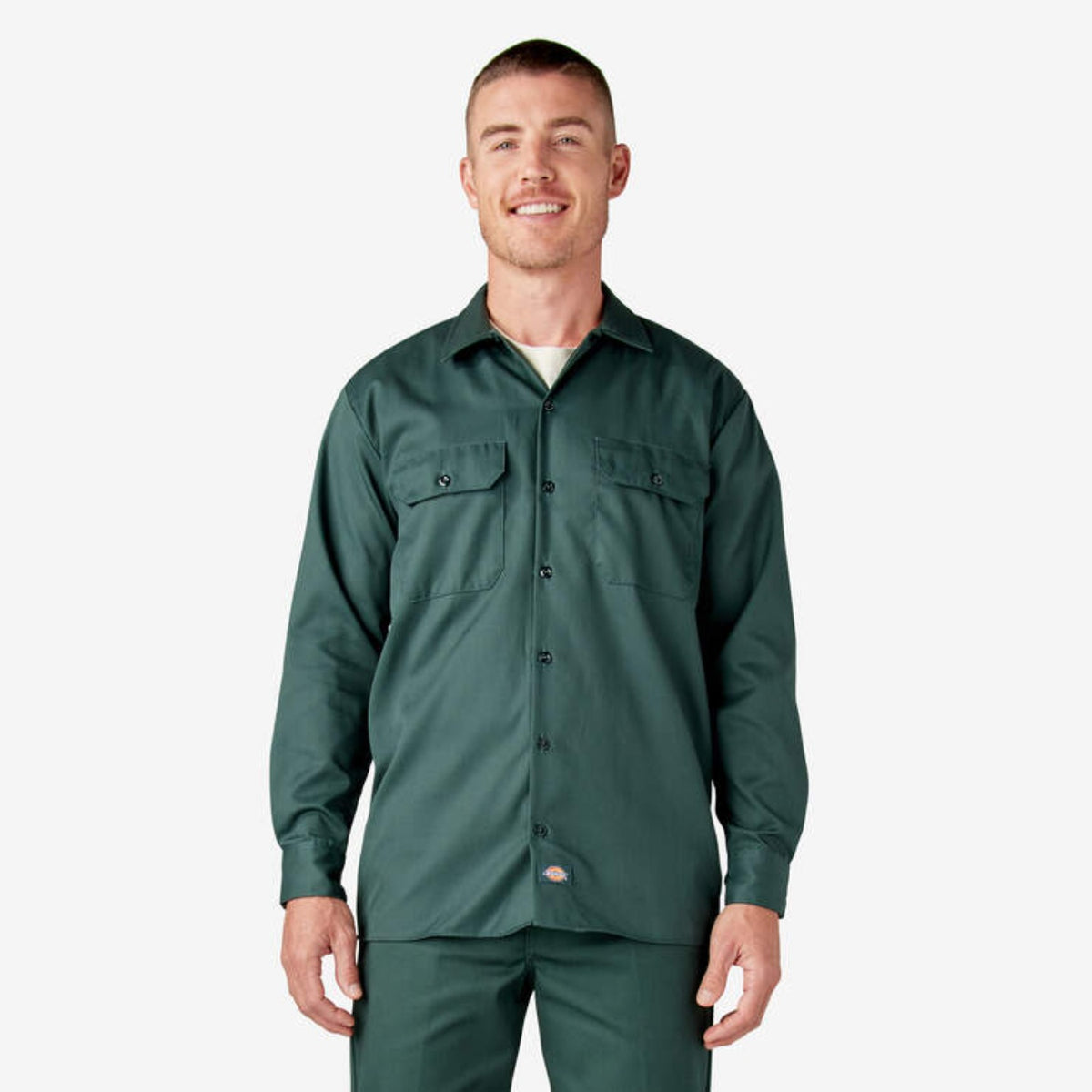 Dickies Men&#39;s Button-Down Chest Pocket Long Sleeve Work Shirt - Work World - Workwear, Work Boots, Safety Gear