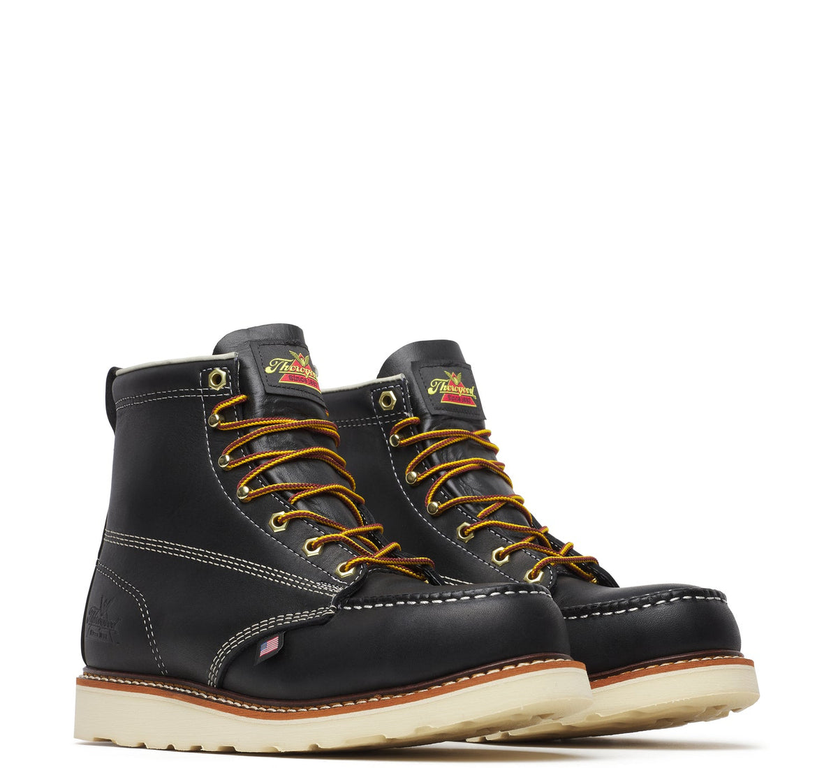 Thorogood Men&#39;s American Heritage MAXWear Wedge 6&quot; Steel Toe Work Boot_Black - Work World - Workwear, Work Boots, Safety Gear