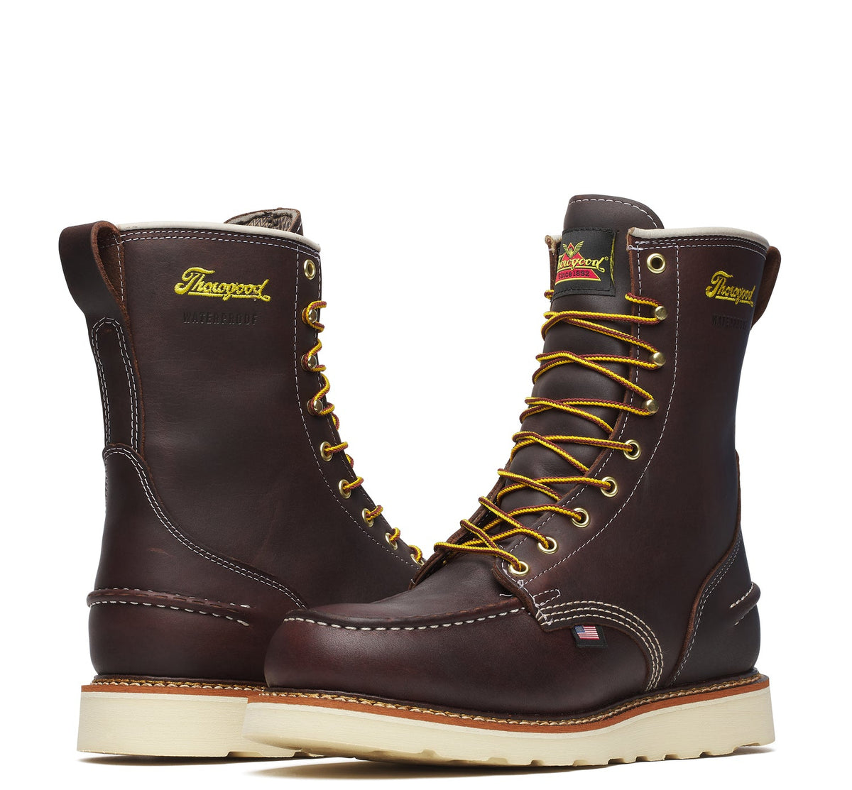 Thorogood Men&#39;s 1957 Series MAXWear Wedge Moc-Toe Waterproof 8&quot; Soft Toe Work Boot - Work World - Workwear, Work Boots, Safety Gear