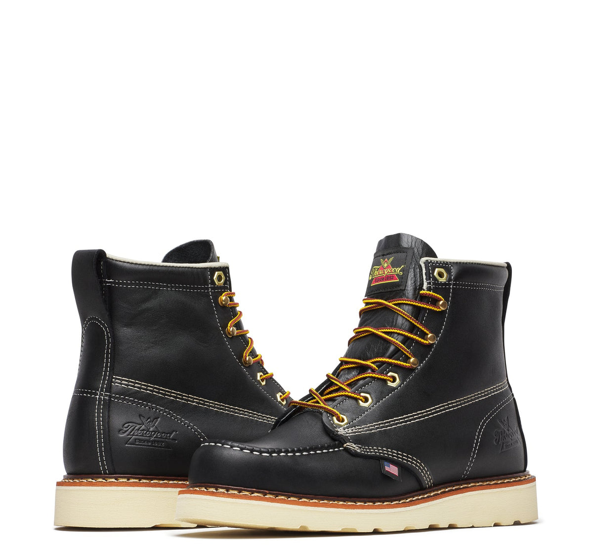 Thorogood Men&#39;s American Heritage MAXWear Wedge 6&quot; Soft Toe Work Boot_Black - Work World - Workwear, Work Boots, Safety Gear