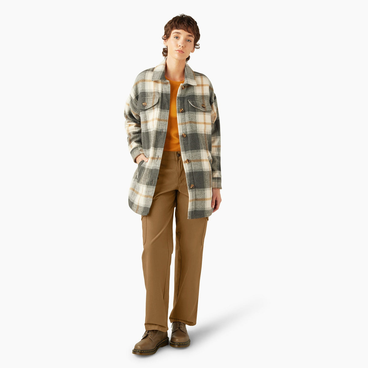 Dickies Women&#39;s Flannel Oversized Plaid Shirt Jac - Work World - Workwear, Work Boots, Safety Gear
