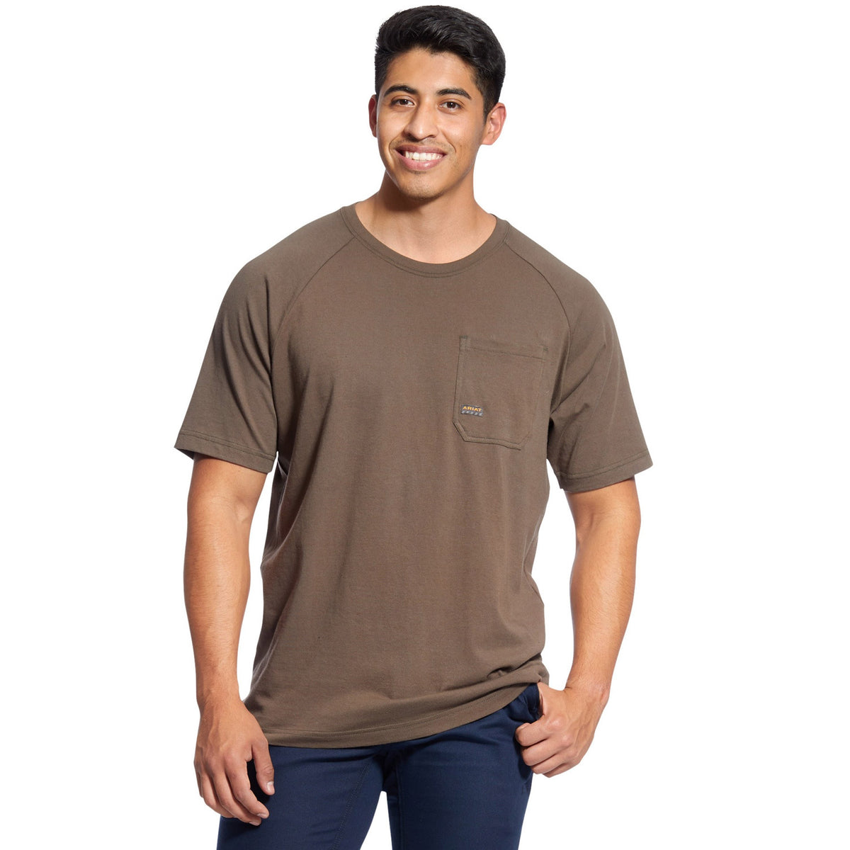 Ariat Men&#39;s Rebar CottonStrong T-Shirt_Moss - Work World - Workwear, Work Boots, Safety Gear