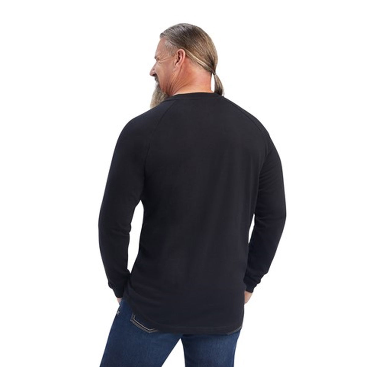 Ariat Men&#39;s Rebar Cotton Strong Long Sleeve T-Shirt_Black - Work World - Workwear, Work Boots, Safety Gear