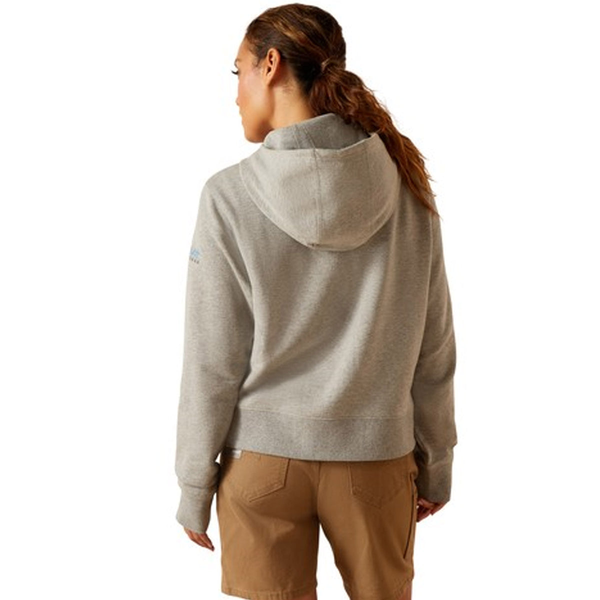 Ariat Women&#39;s Rebar Lightweight Cropped Logo Sleeve Hoodie - Work World - Workwear, Work Boots, Safety Gear