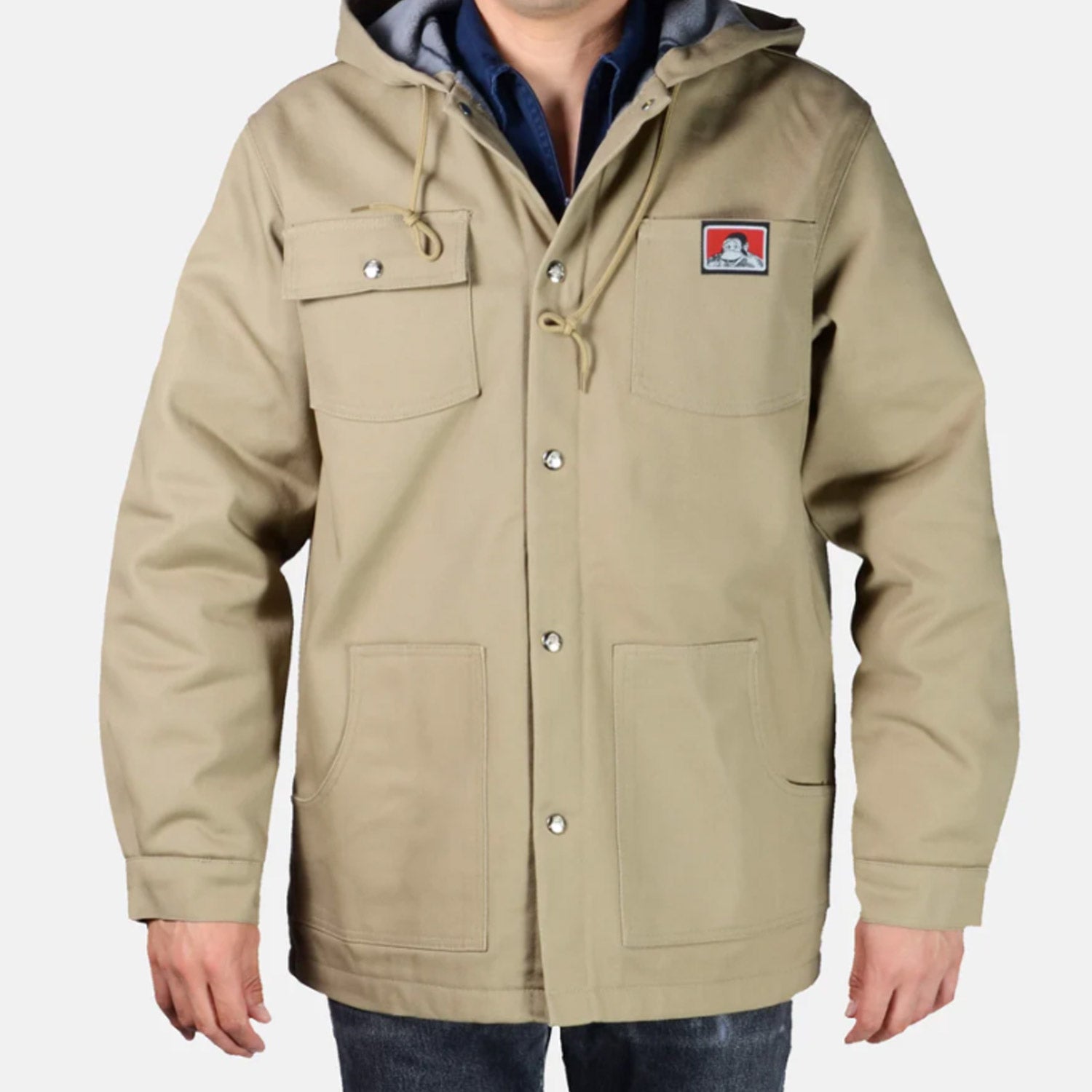 Ben Davis Men's Fleece Lined Snap-Front Hooded Jacket - Work World - Workwear, Work Boots, Safety Gear