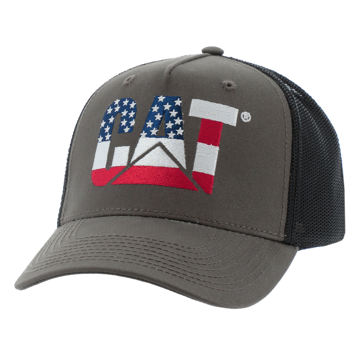 CAT American Flag Logo Trucker Hat - Work World - Workwear, Work Boots, Safety Gear
