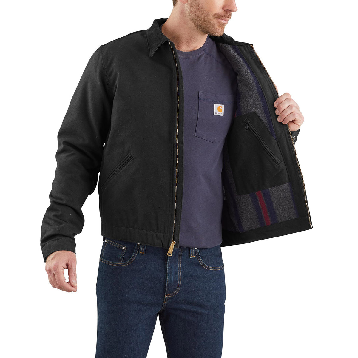 Carhartt Men&#39;s Relaxed Fit Blanket-Lined Detroit Jacket - Work World - Workwear, Work Boots, Safety Gear