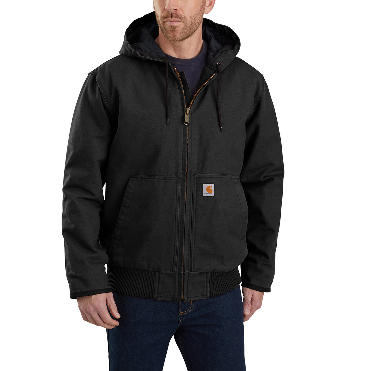 Carhartt Men&#39;s Loose Fit Washed Duck Insulated Active Jac-3 Jacket - Work World - Workwear, Work Boots, Safety Gear