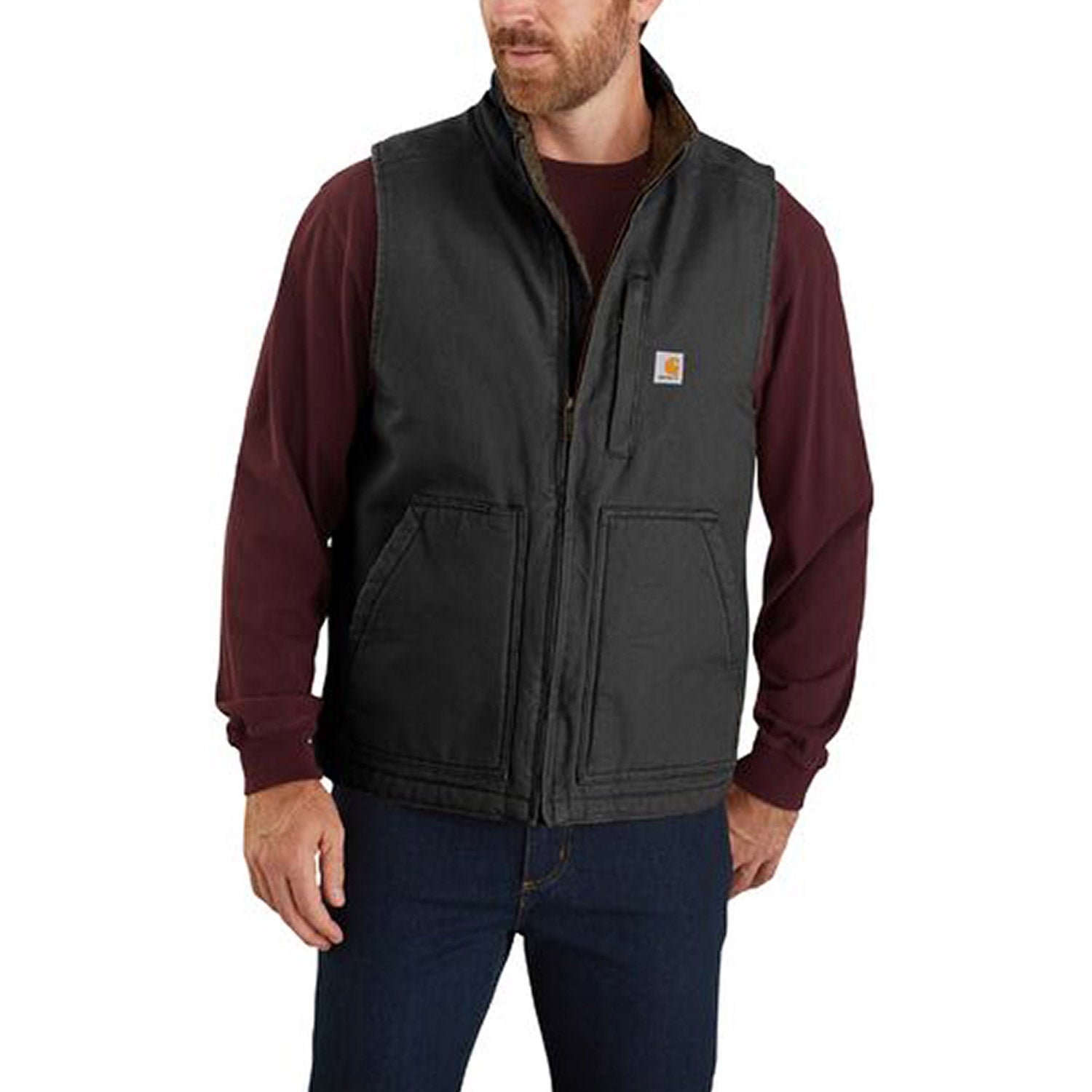 Carhartt Men's Washed Duck Mock Neck Vest - Work World - Workwear, Work Boots, Safety Gear