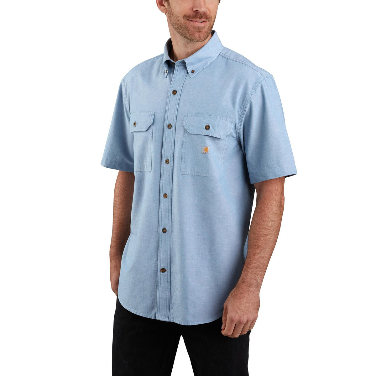 Carhartt Men&#39;s Loose Fit Midweight Chambray Short Sleeve Shirt - Work World - Workwear, Work Boots, Safety Gear