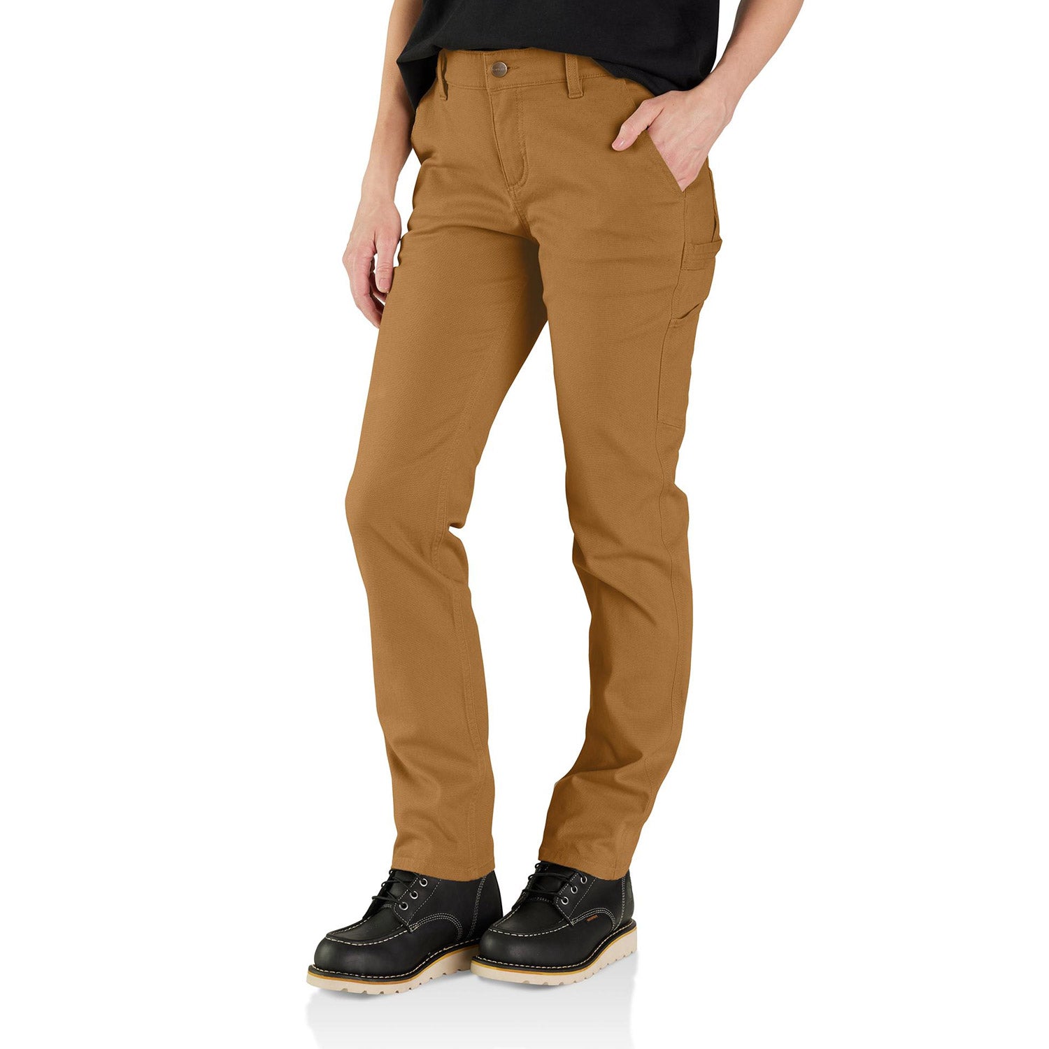Carhartt Women's Rugged Flex® Relaxed Fit Canvas Work Pant_Carhartt Brown - Work World - Workwear, Work Boots, Safety Gear