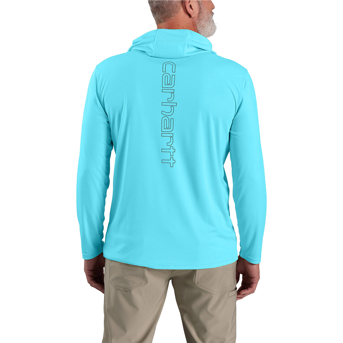Carhartt Men&#39;s Force Sun Defender Hooded Logo Long Sleeve T-Shirt - Work World - Workwear, Work Boots, Safety Gear