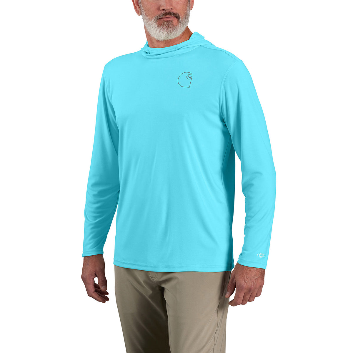 Carhartt Men&#39;s Force Sun Defender Hooded Logo Long Sleeve T-Shirt - Work World - Workwear, Work Boots, Safety Gear
