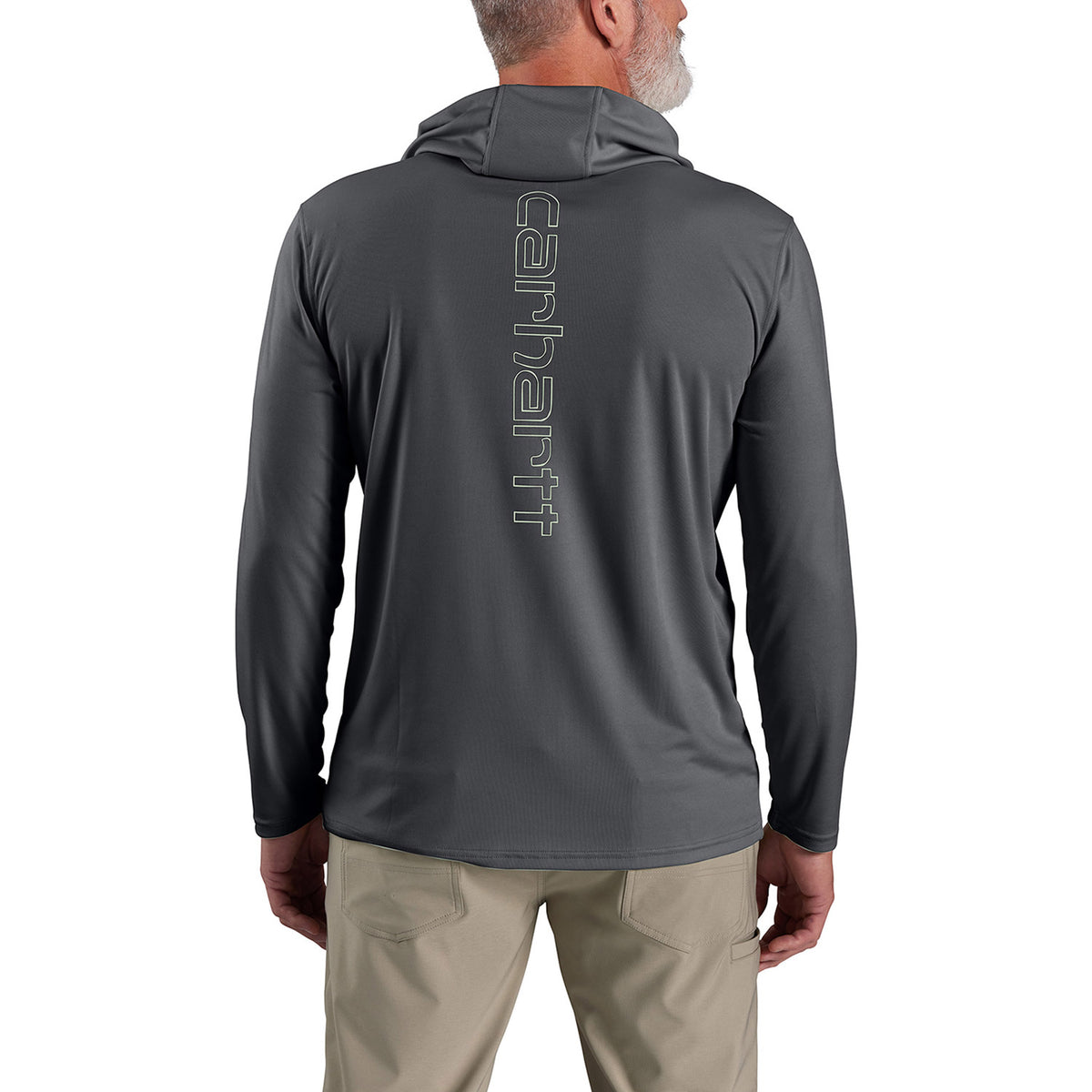 Carhartt Men&#39;s Force Sun Defender Hooded Logo Long Sleeve T-Shirt - Work World - Workwear, Work Boots, Safety Gear