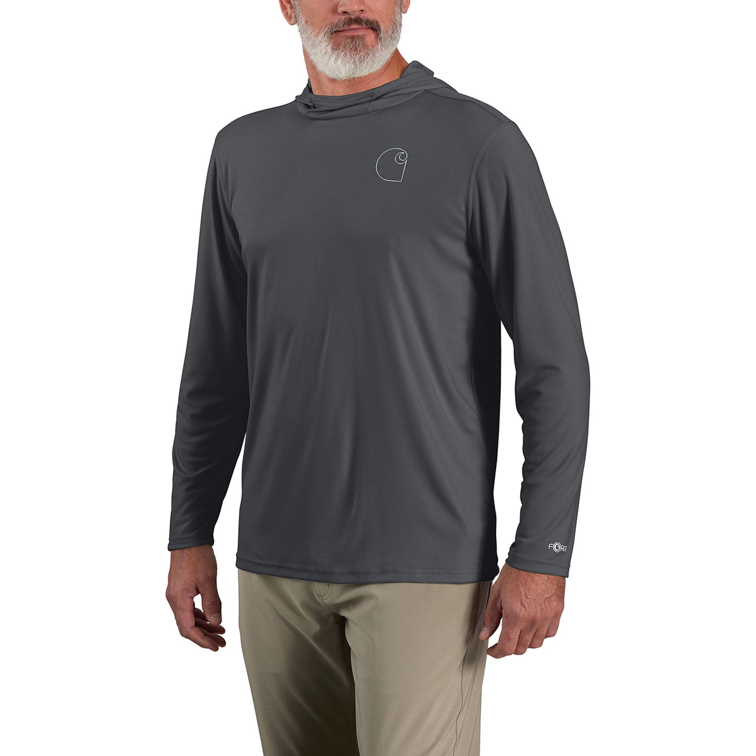 Carhartt Men's Force Sun Defender Hooded Logo Long Sleeve T-Shirt - Work World - Workwear, Work Boots, Safety Gear
