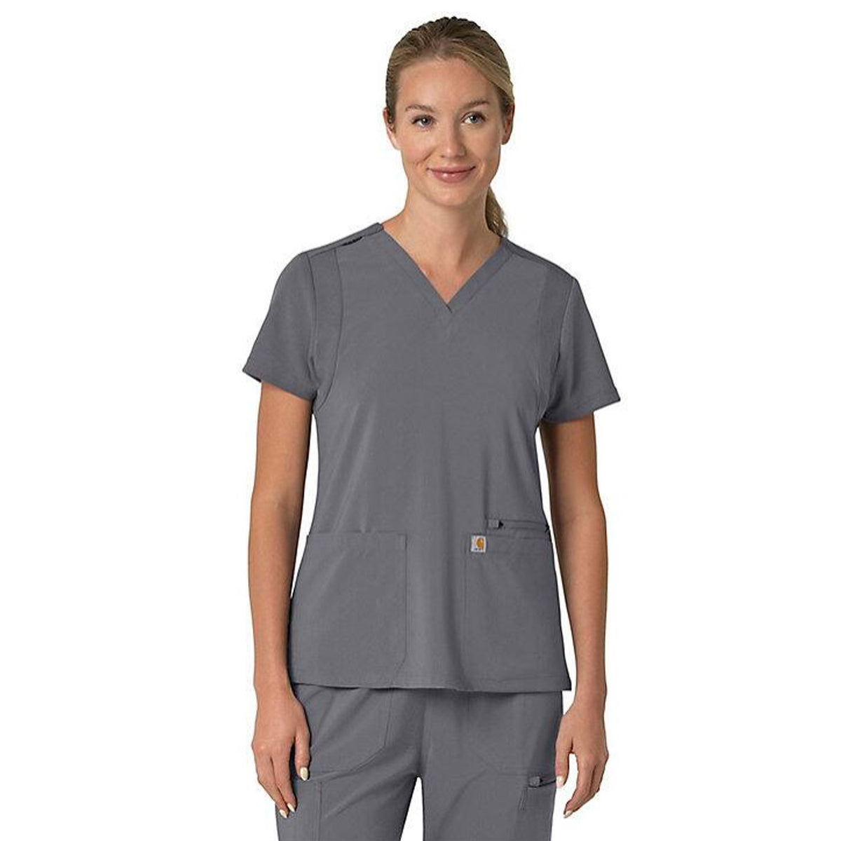 Carhartt Women&#39;s Force Flex Panel V-Neck Scrub Top - Work World - Workwear, Work Boots, Safety Gear
