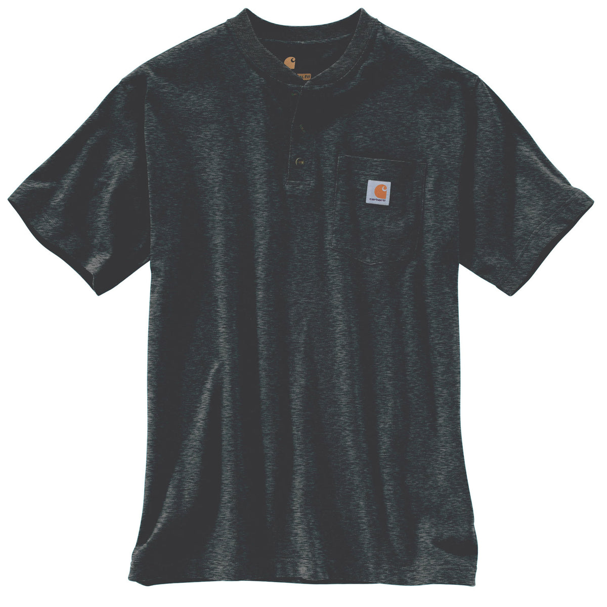 Carhartt Men&#39;s Short Sleeve Pocket Henley_Carbon Heather - Work World - Workwear, Work Boots, Safety Gear