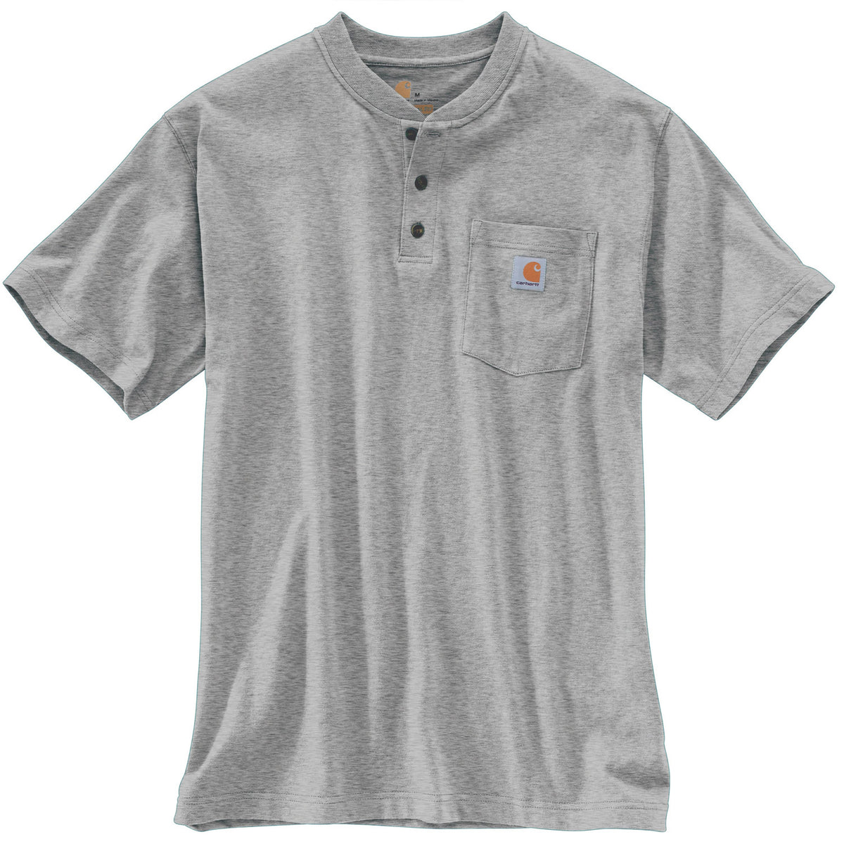 Carhartt Men&#39;s Short Sleeve Pocket Henley_Heather Grey - Work World - Workwear, Work Boots, Safety Gear