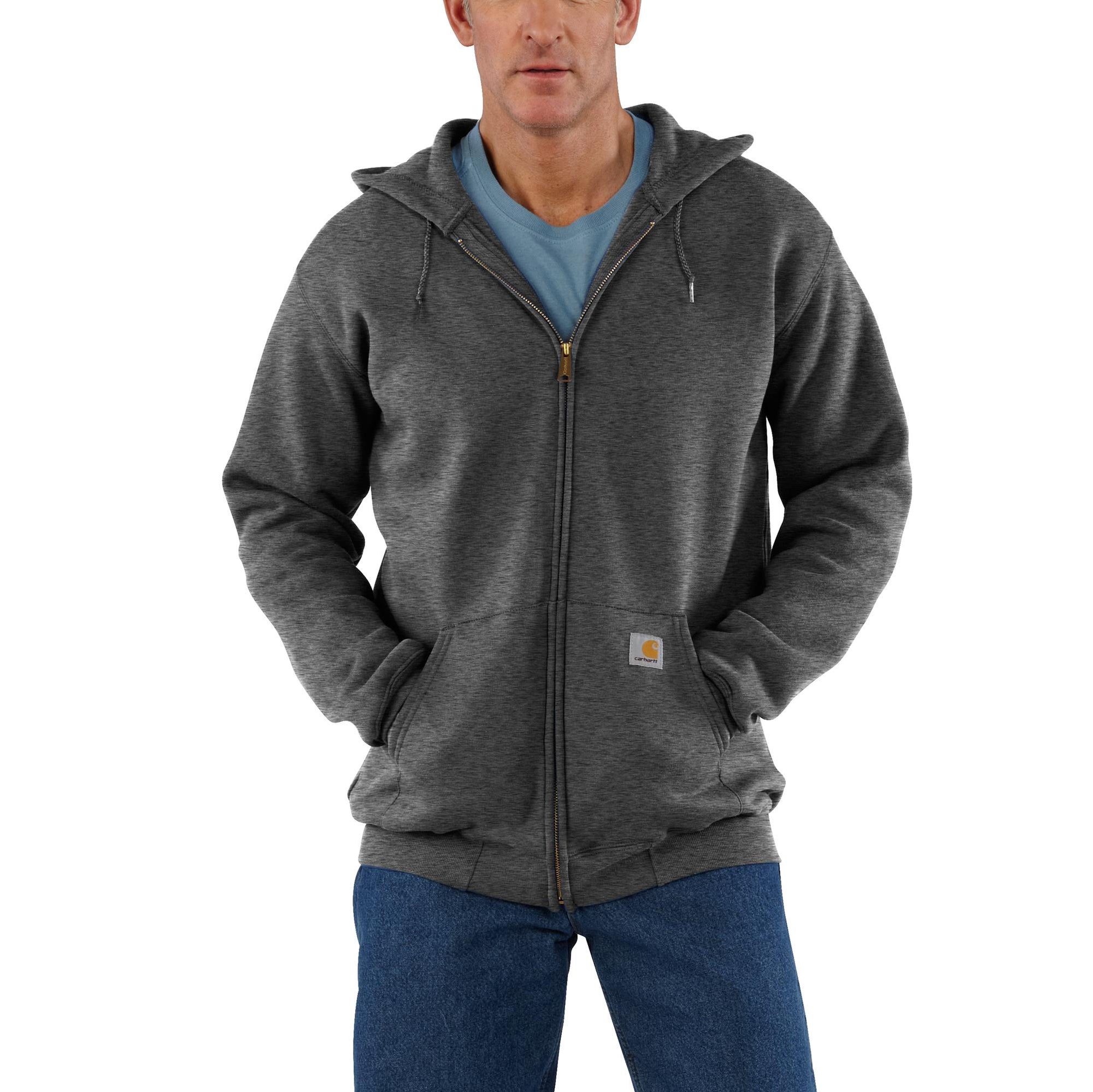 Carhartt Men's Midweight Zip Hooded Sweatshirt_Carbon Heather - Work World - Workwear, Work Boots, Safety Gear