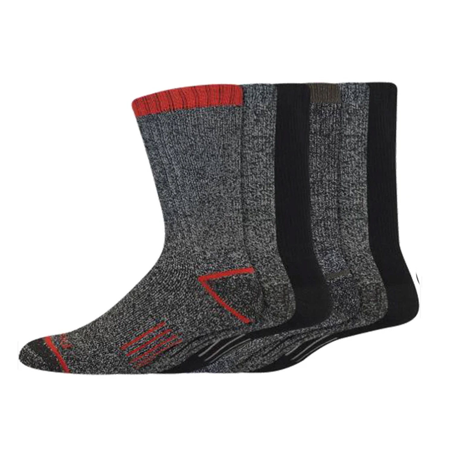 Dickies Men's The Explorer Rib Marl Midweight Crew Sock (6 Pack) - Work World - Workwear, Work Boots, Safety Gear