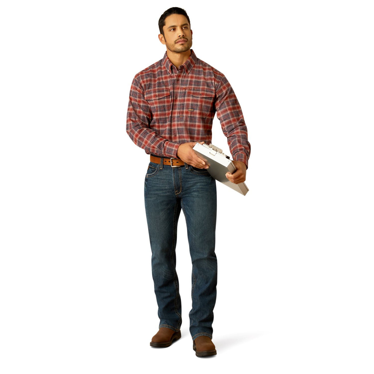 Ariat Men&#39;s Rebar Flannel DuraStretch Button-Down Work Shirt - Work World - Workwear, Work Boots, Safety Gear