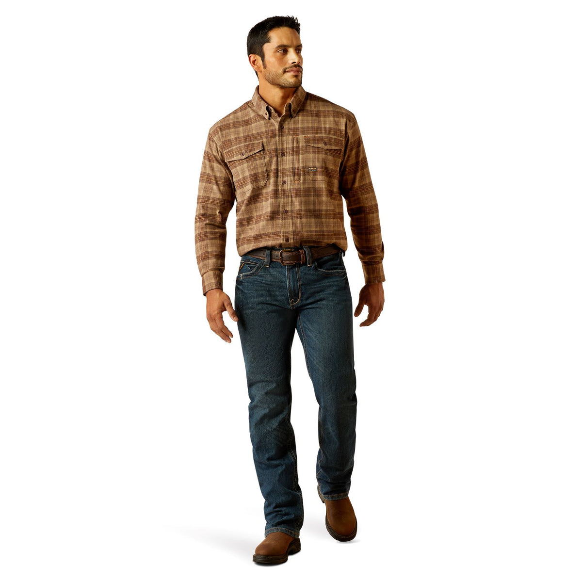 Ariat Men&#39;s Rebar Flannel DuraStretch Button-Down Work Shirt - Work World - Workwear, Work Boots, Safety Gear