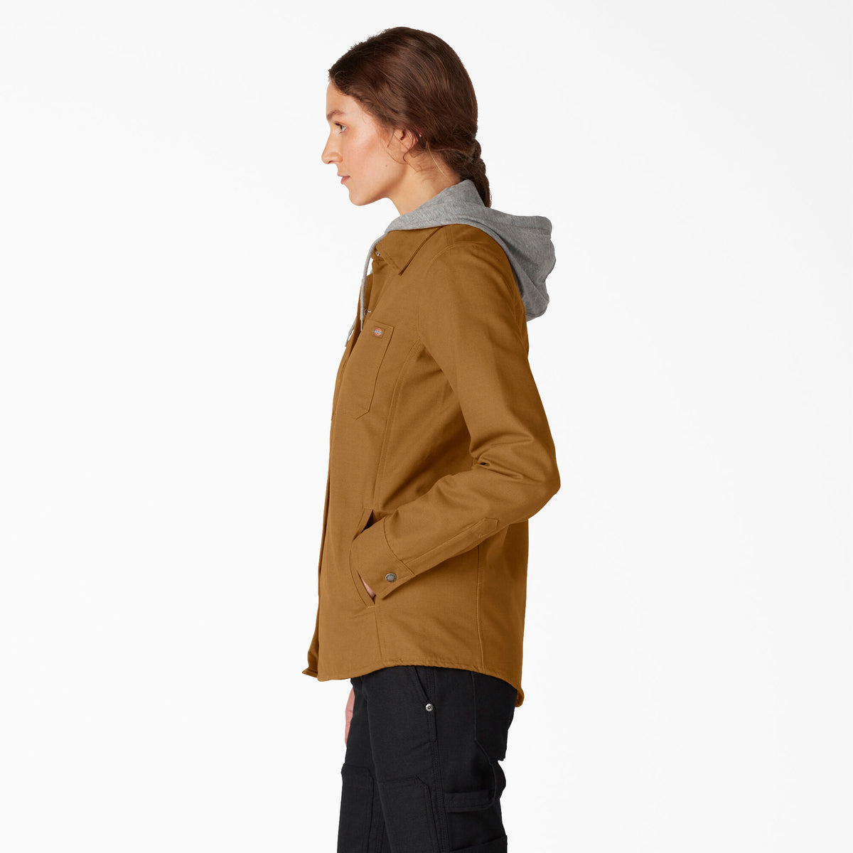 Dickies Women&#39;s Hooded Snap-Up Duck Shirt Jac - Work World - Workwear, Work Boots, Safety Gear