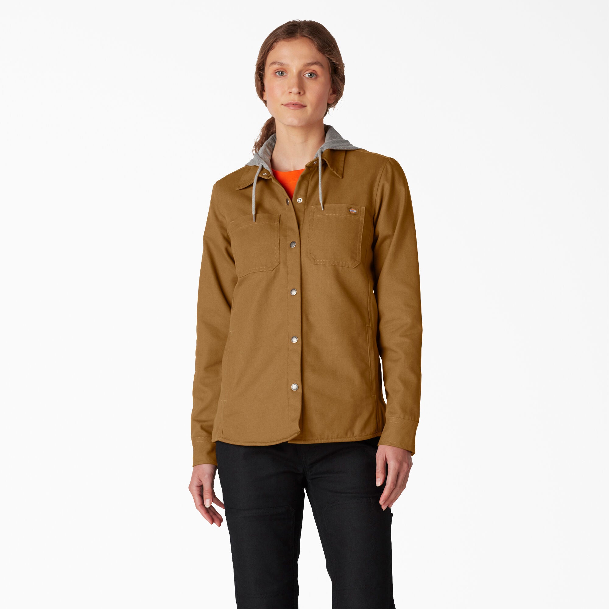 Dickies Women's Hooded Snap-Up Duck Shirt Jac - Work World - Workwear, Work Boots, Safety Gear