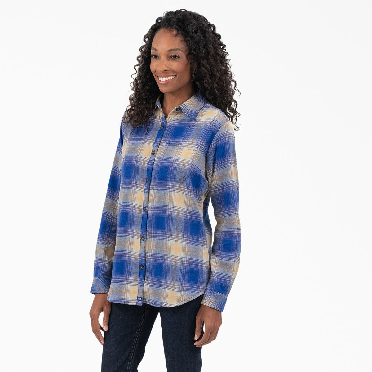Dickies Women&#39;s Plaid Long Sleeve Flannel Shirt - Work World - Workwear, Work Boots, Safety Gear