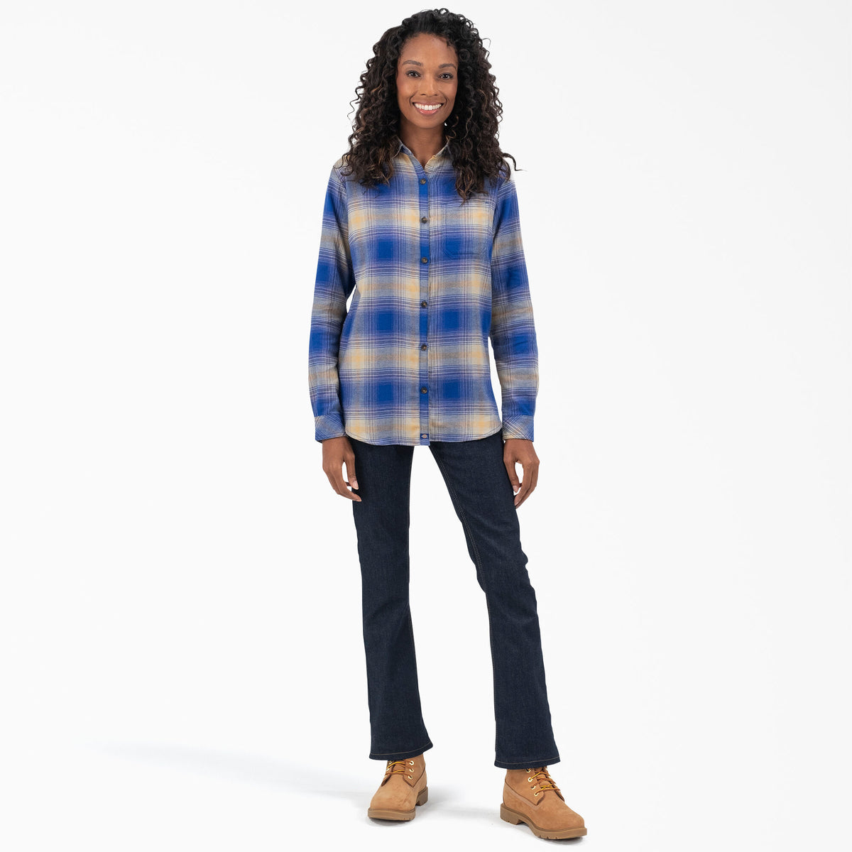 Dickies Women&#39;s Plaid Long Sleeve Flannel Shirt - Work World - Workwear, Work Boots, Safety Gear
