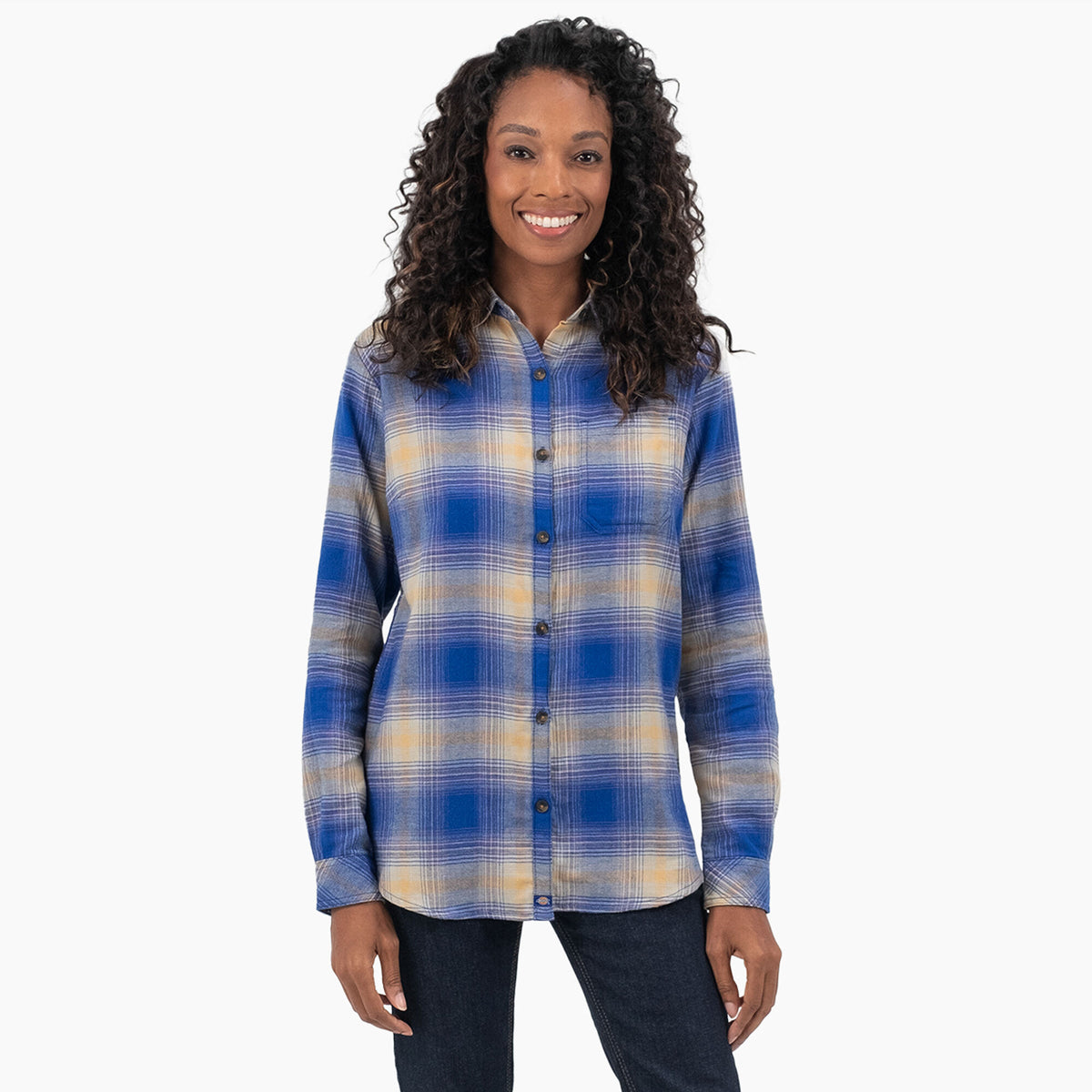 Dickies Women&#39;s Plaid Long Sleeve Flannel Shirt - Work World - Workwear, Work Boots, Safety Gear