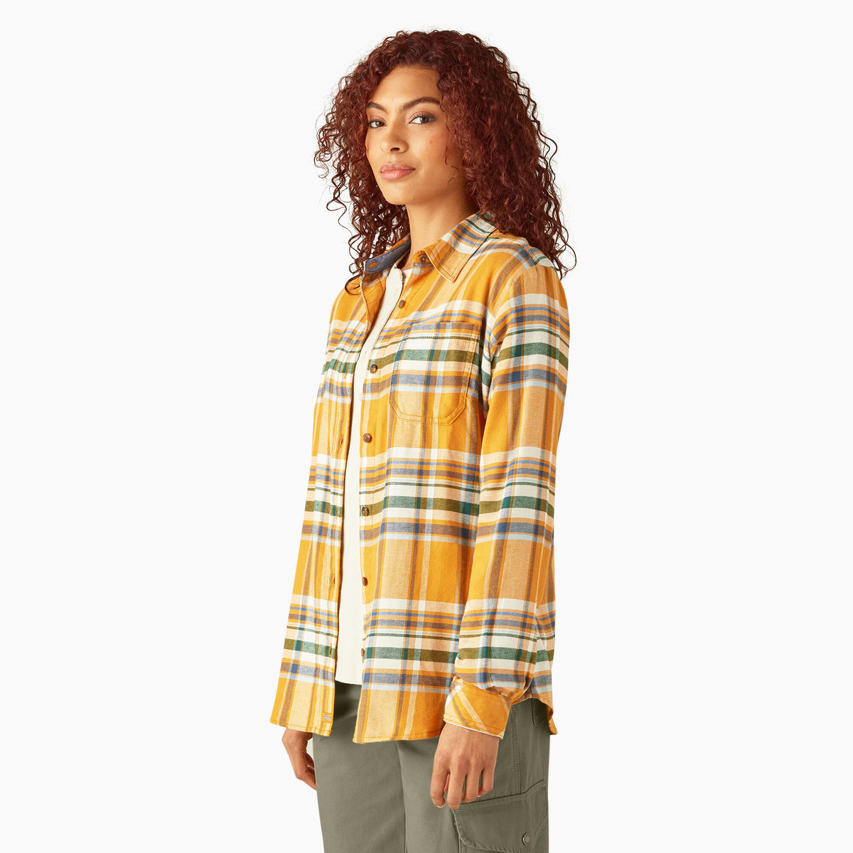 Dickies Women&#39;s Plaid Long Sleeve Flannel Shirt - Work World - Workwear, Work Boots, Safety Gear