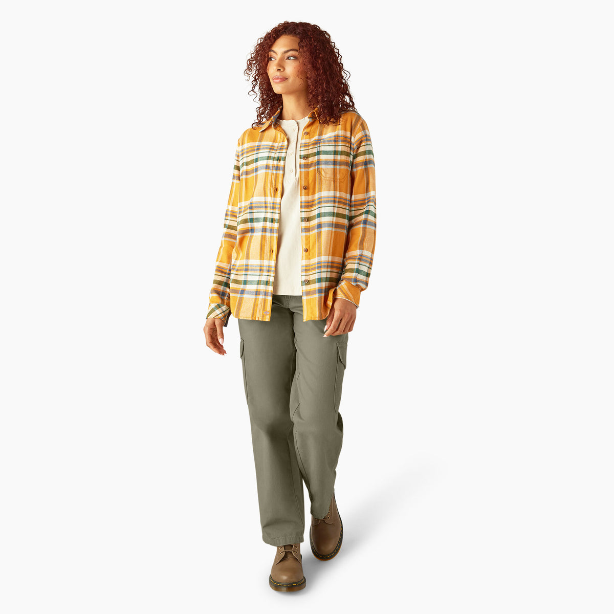 Dickies Women&#39;s Plaid Long Sleeve Flannel Shirt - Work World - Workwear, Work Boots, Safety Gear